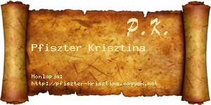 Pfiszter Krisztina névjegykártya